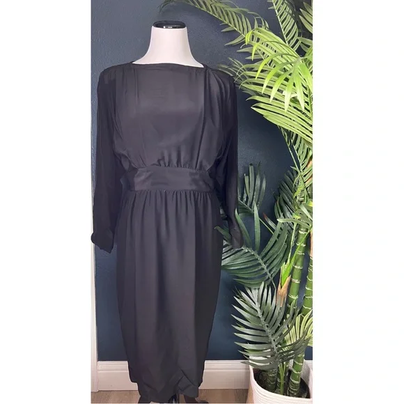 navy blue dress for baby girl Women's Fungla A-Line Plunge Neck Silk Midi Dress Customize Pink Nude Mean Blvd main image 0